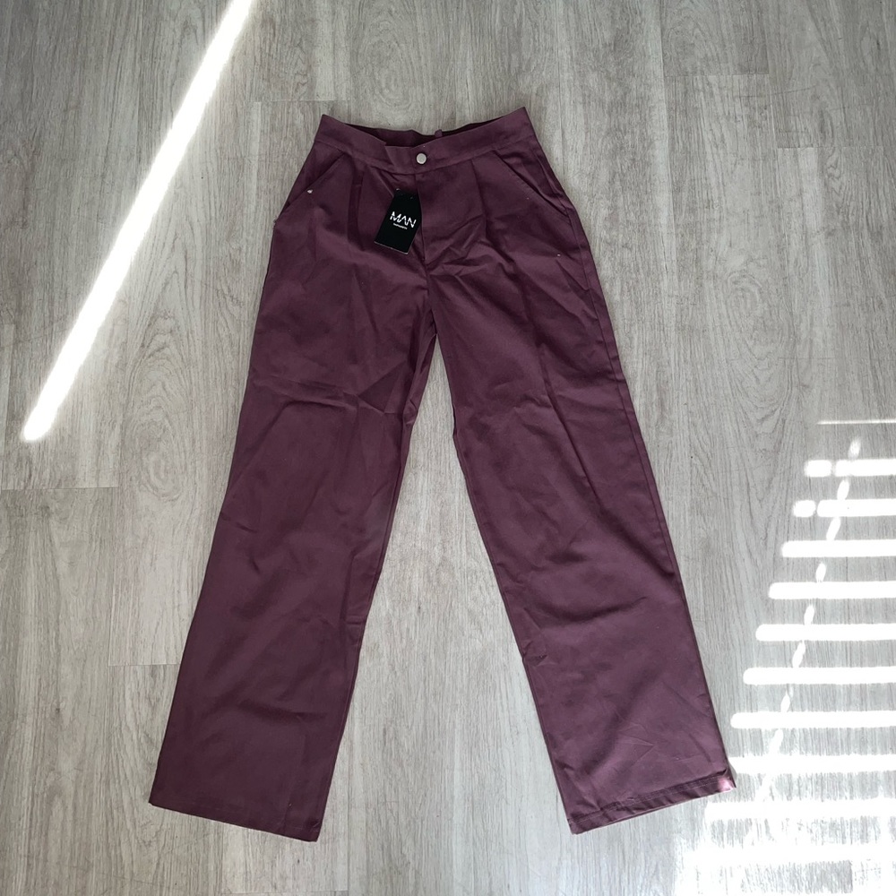 Boohoo Men's Chinos - Deep Burgundy